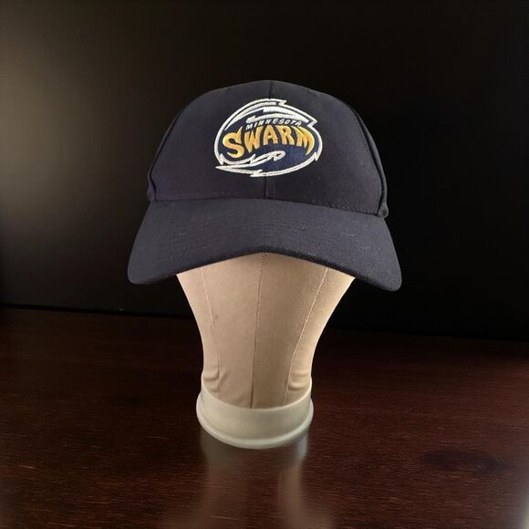 Twins Enterprises Minnesota Swarm Signed Lacrosse Adjustable Back Navy Hat Cap - Picture 1 of 7